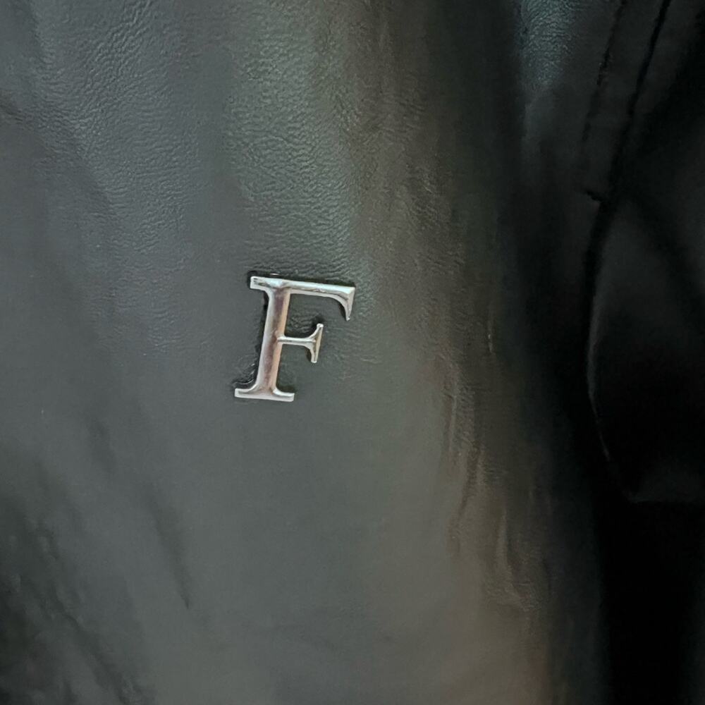 NWT F - COLLECTION black faux leather men's jacket ITALY XL / US L - Picture 4 of 12